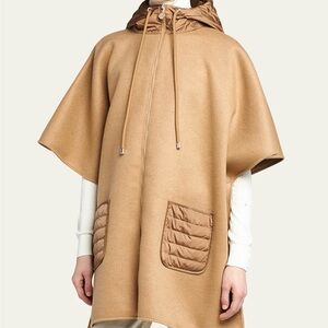 Moncler Camel Cape with Logo